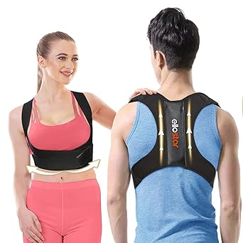 ElloStar Back Brace Posture Corrector – Lumbar & Shoulder Support, Pain Relief – Medium (Lower Chest 27–33 in)