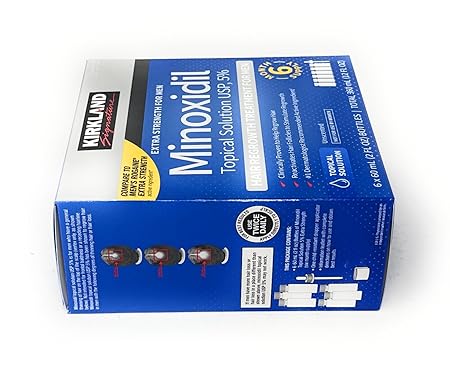 Kirkland Signature Minoxidil 5% Extra Strength for Men – Hair Regrowth Treatment, 6-Month Supply (6 x 2 oz Bottles)