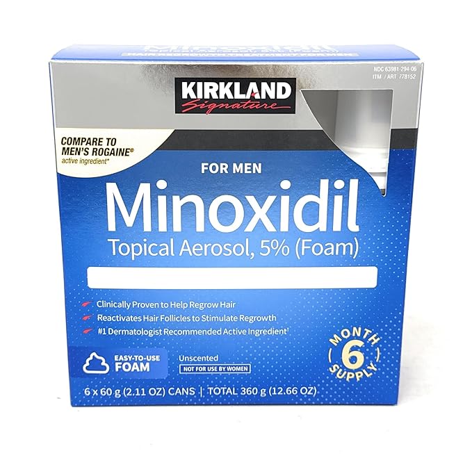 Kirkland Signature Minoxidil Hair Regrowth Treatment for Men – 6 Month Supply