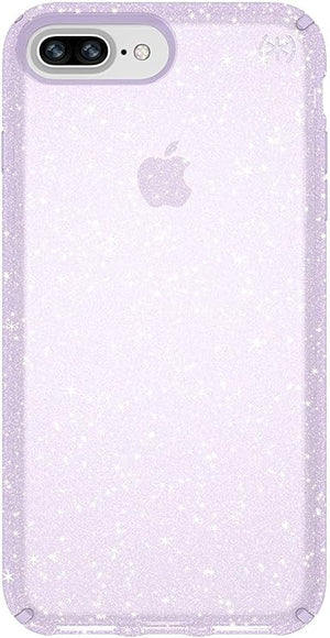Speck Presidio Clear + Glitter iPhone 8/7/6 Plus Case  Geode Purple/Gold Glitter