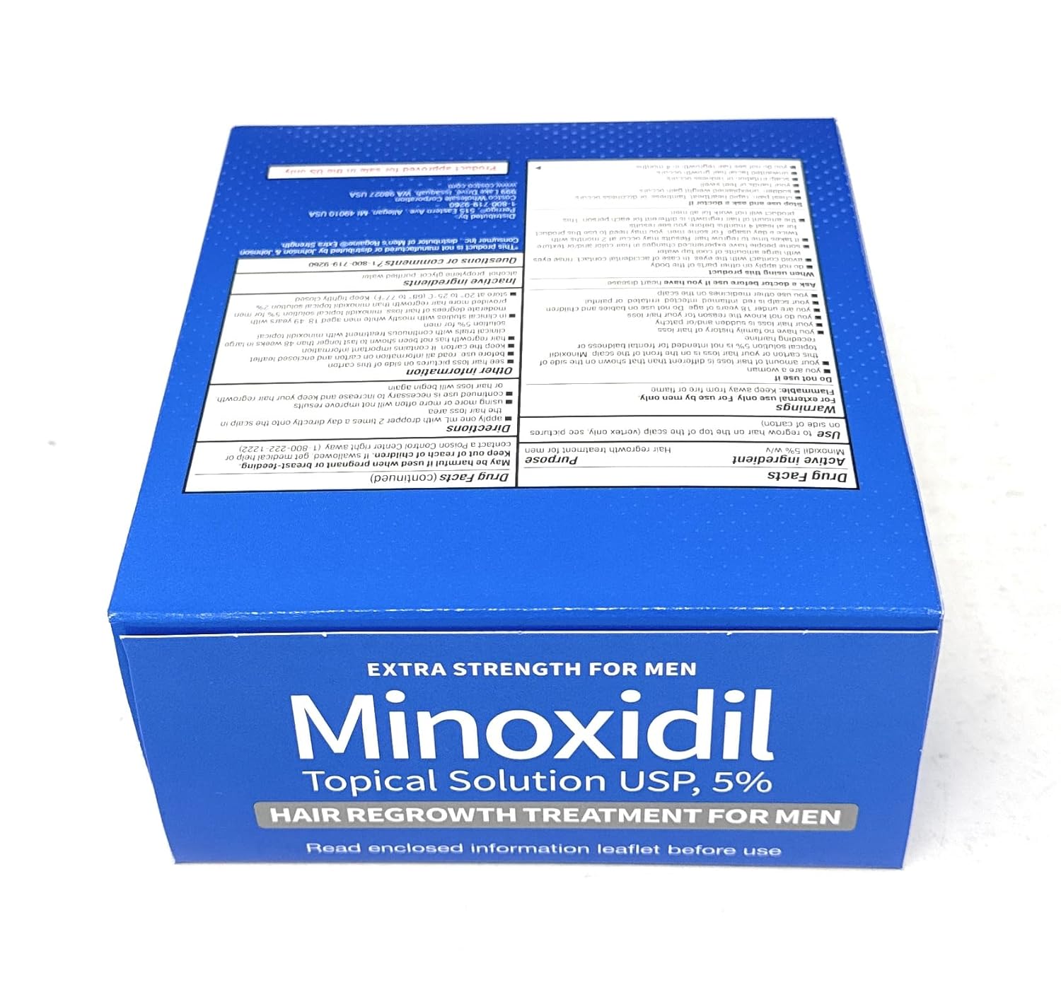 Kirkland Signature Minoxidil 5% Extra Strength for Men – Hair Regrowth Treatment, 6-Month Supply (6 x 2 oz Bottles)