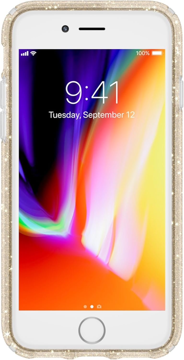 Speck Presidio Clear + Glitter iPhone SE/8/7/6 Case  Gold Glitter/Clear