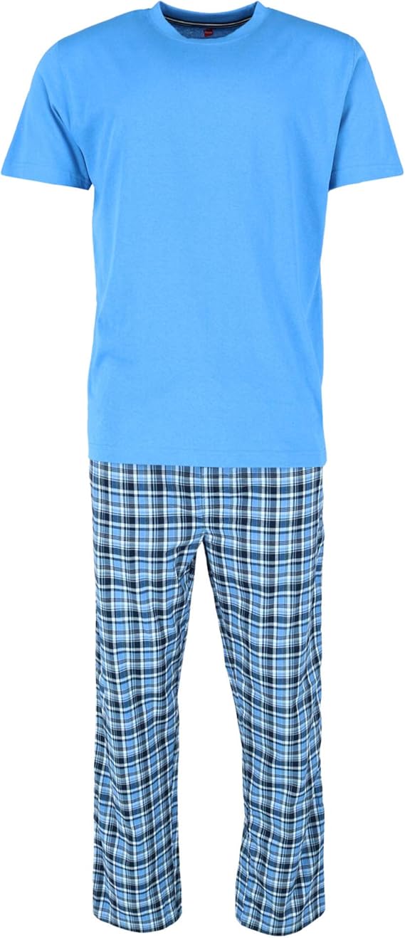 Hanes Men’s Tee & Woven Sleep Pant Pajama Set – Comfortable Loungewear
