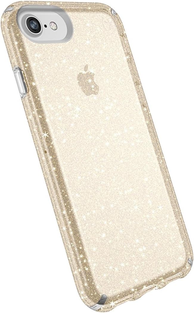 Speck Presidio Clear + Glitter iPhone SE/8/7/6 Case  Gold Glitter/Clear