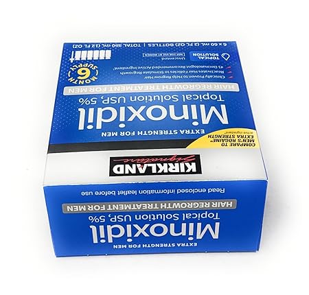 Kirkland Signature Minoxidil 5% Extra Strength for Men – Hair Regrowth Treatment, 6-Month Supply (6 x 2 oz Bottles)