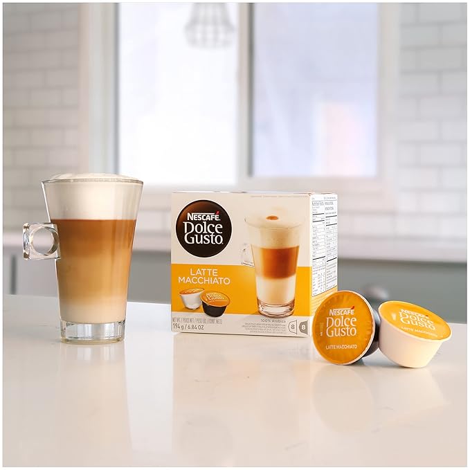 Nescafé Dolce Gusto Coffee Pods – Latte Macchiato, 16 Count (Pack of 3)