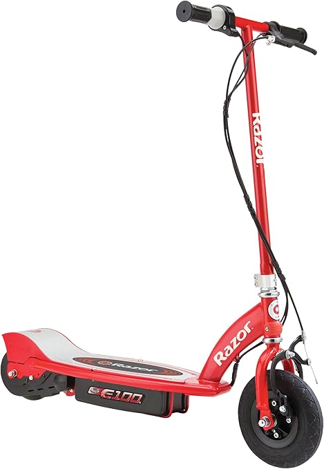 Razor E100 Kids Electric Scooter – 8" Front Tire, Hand Brake, Up to 10 mph & 40 min Ride Time