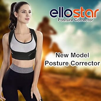 ElloStar Back Brace Posture Corrector – Lumbar & Shoulder Support, Pain Relief – Medium (Lower Chest 27–33 in)