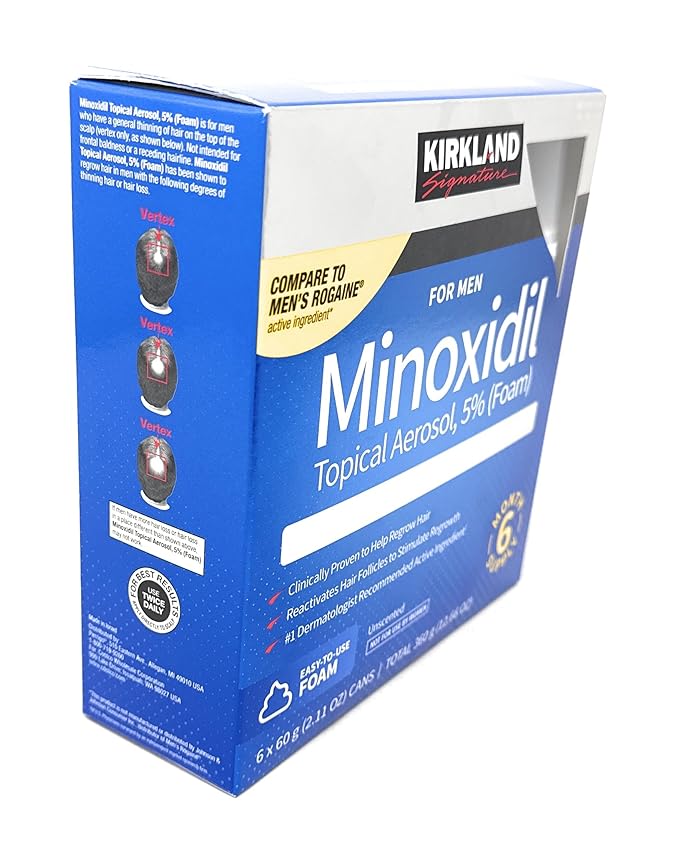 Kirkland Signature Minoxidil Hair Regrowth Treatment for Men – 6 Month Supply