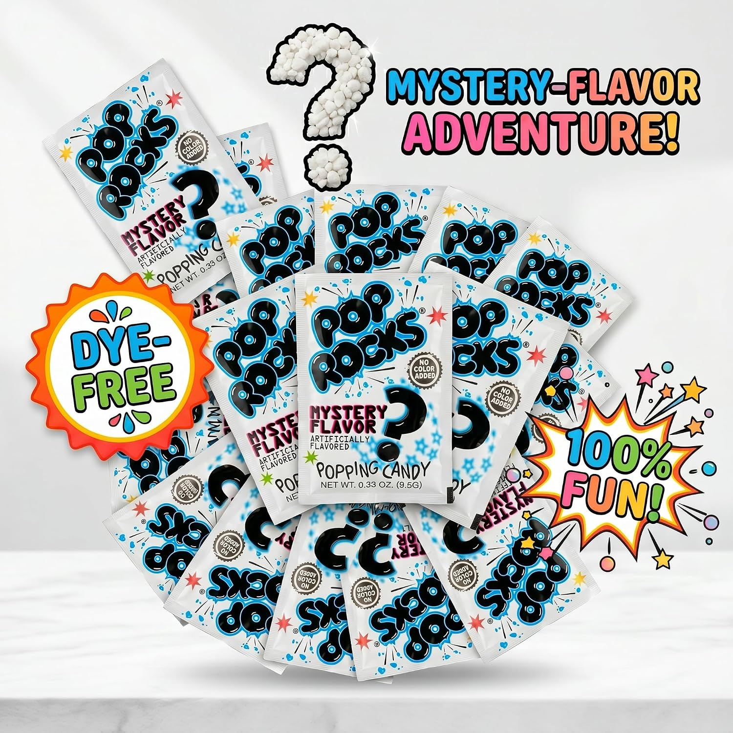 Pop Rocks Mystery Flavor Popping Candy, 0.33 oz Packets (18 Count Tray)