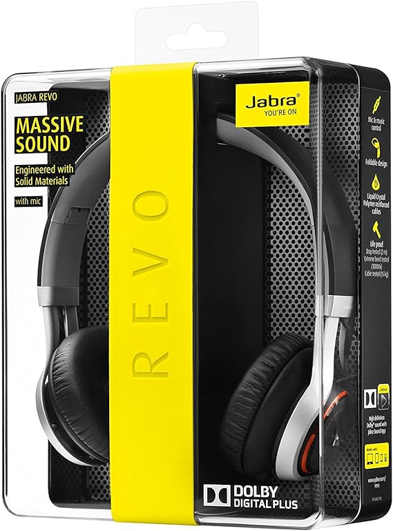 Jabra Revo Wireless Bluetooth Stereo Headphones – Black (Retail Packaging)