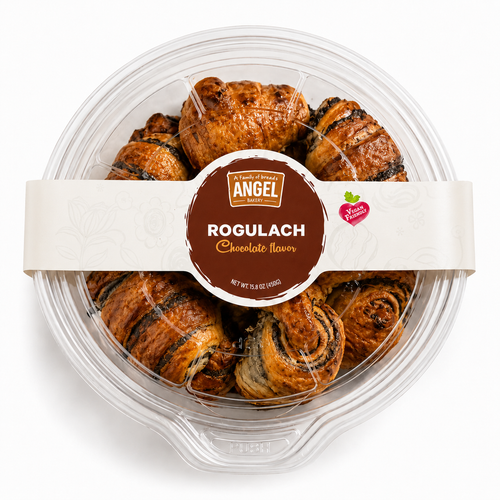 Angel Bakery Chocolate Rogulach Pastries, Flaky Chocolate-Filled Bakery Treats, Vegan Friendly, 15.8 oz (450 g)