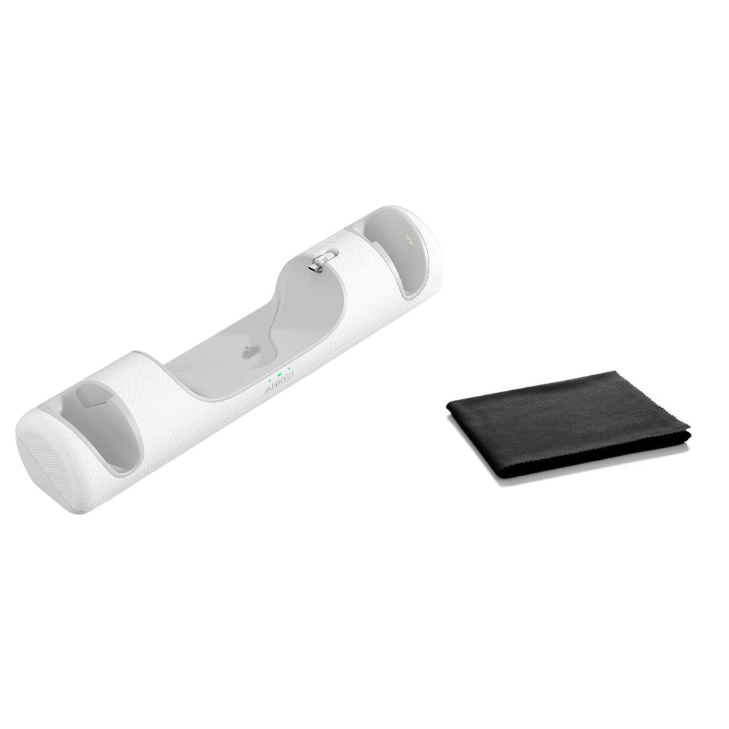 Anker Charging Dock for Meta Quest 2 Headset and Controllers with Microfiber Cleaning Cloth, Rechargeable VR Charging Station Bundle, White