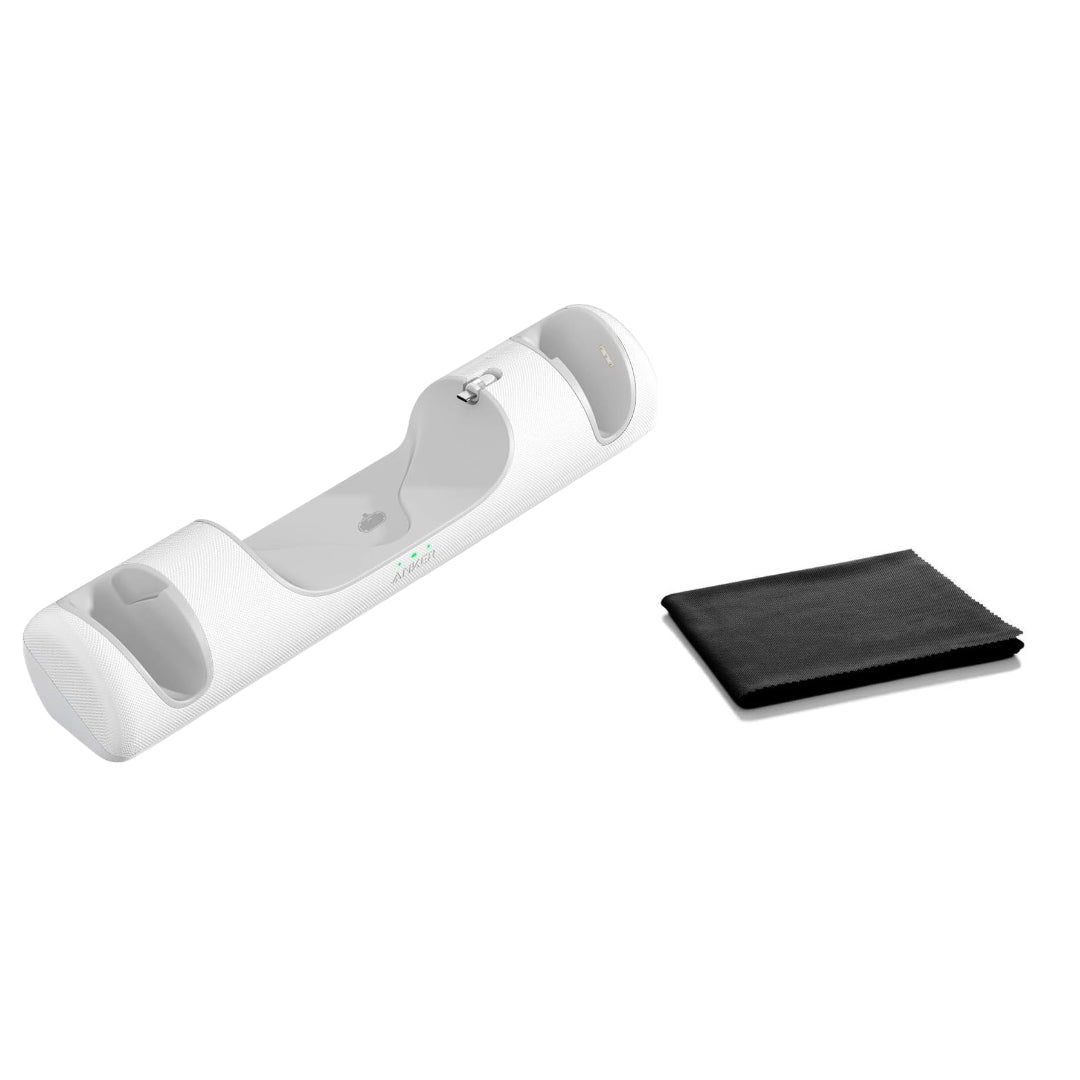 Anker Charging Dock for Meta Quest 2 Headset and Controllers with Microfiber Cleaning Cloth, Rechargeable VR Charging Station Bundle, White