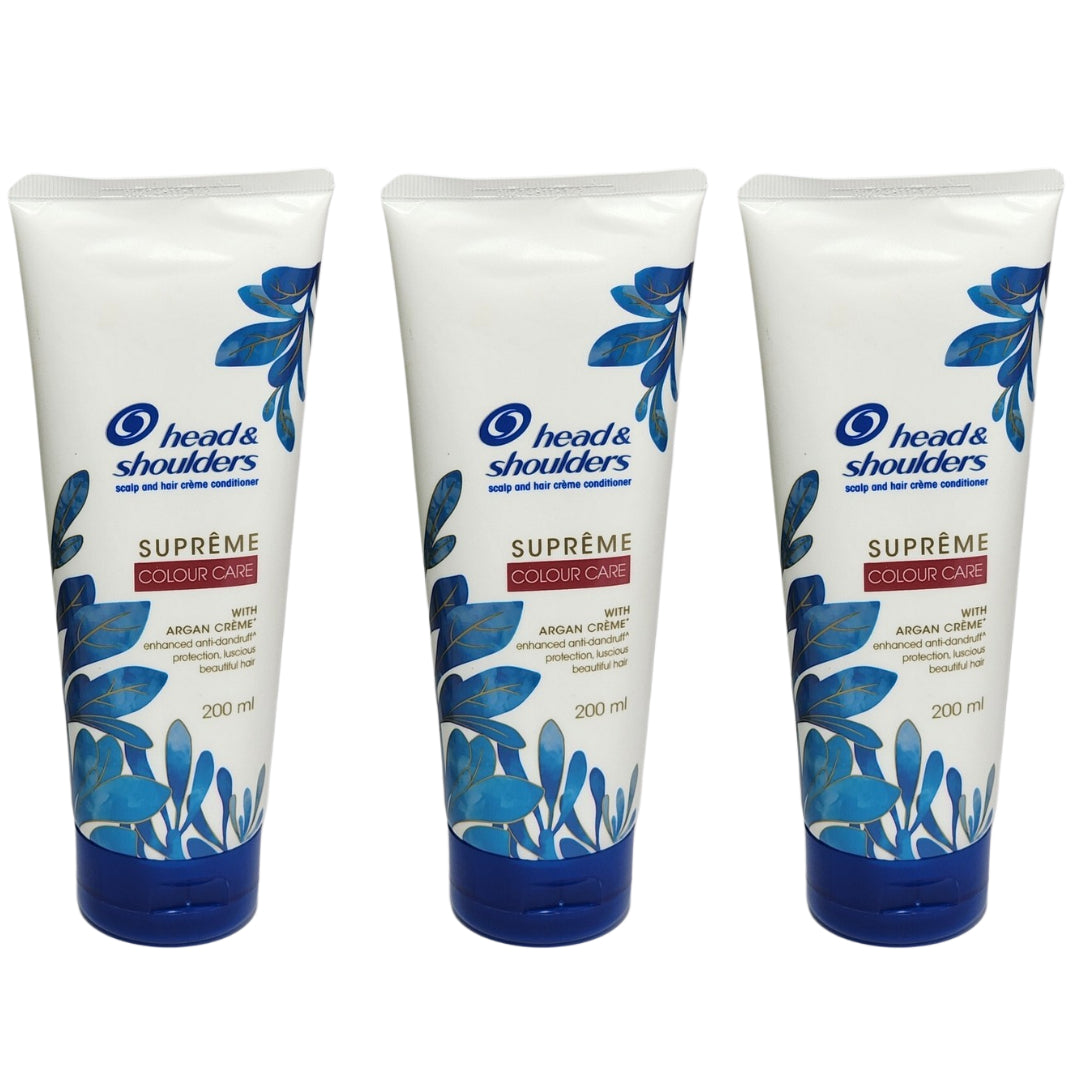 Head & Shoulders Supreme Colour Care Conditioner, 200mL / 6.8 Fl Oz, Scalp & Hair Creme Conditioner for Color-Treated Hair, Sulfate Free Formula with Argan Creme & Avocado Essence, Deep Moisture Hair Care, Helps Protect Colored Hair While Nourishing Scalp