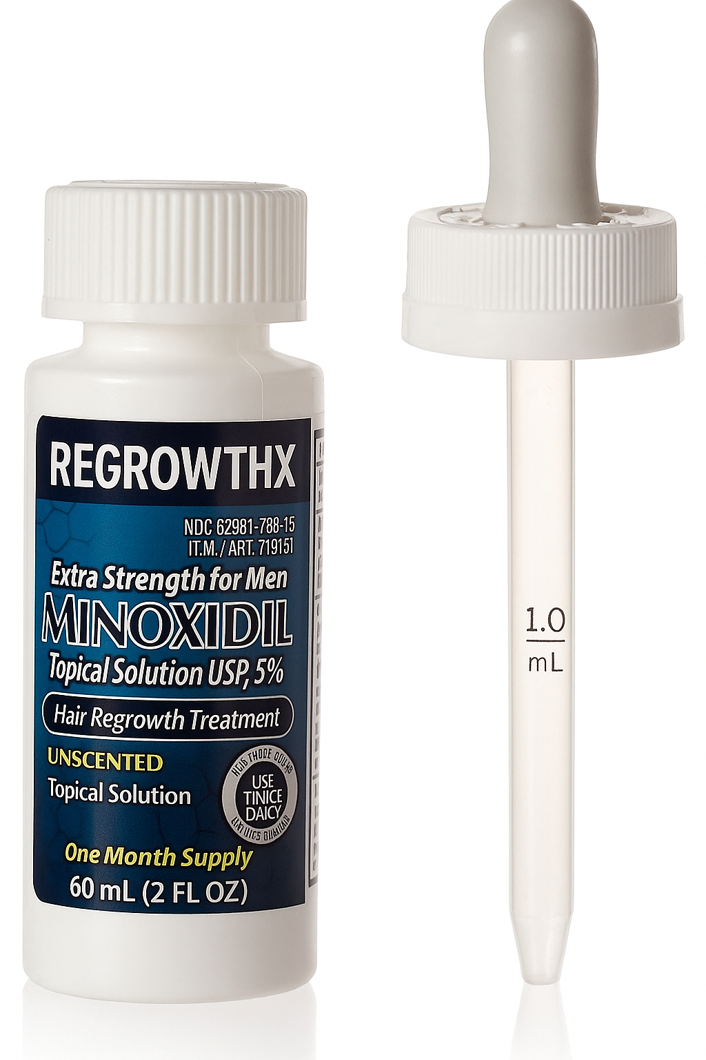 RegrowthX Minoxidil 5% Extra Strength Hair Regrowth Treatment for Men – 6 Month Supply with Dropper Applicator